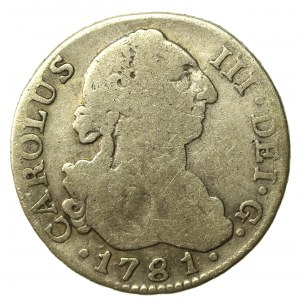 Spain, Charles III, 2 reala 1781 (811)