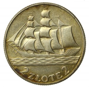 II RP, 2 gold 1936 Sailing ship (814)