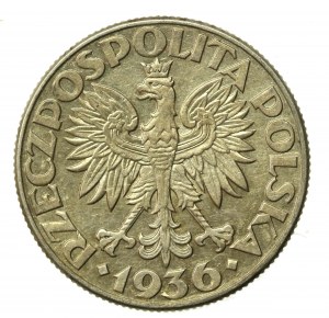 II RP, 2 gold 1936 Sailing ship (814)