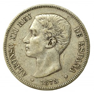 Hiszpania, Alfons XII, 5 peset 1875 (817)