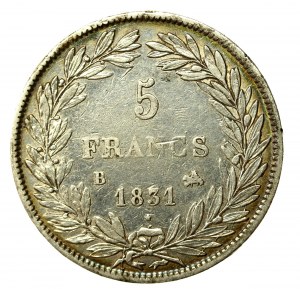 France, Louis Philippe I, 5 francs 1831, Rouen (819)