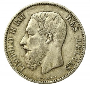 Belgium, Leopold II, 5 francs 1873 (820)