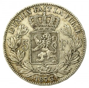 Belgium, Leopold II, 5 francs 1873 (820)