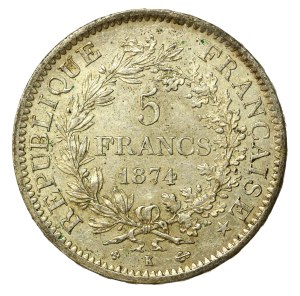 France, Third Republic, 5 francs 1874, Bordeaux (825)
