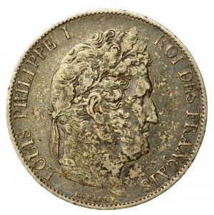 France, Louis Philippe I, 5 francs 1845, Lille (828)