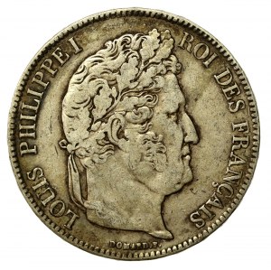 France, Louis Philippe I, 5 francs 1837, Lille (831)