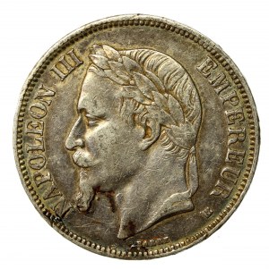 France, Napoleon III, 5 francs 1869, Strasbourg (832)