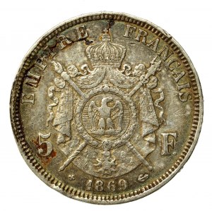 France, Napoleon III, 5 francs 1869, Strasbourg (832)