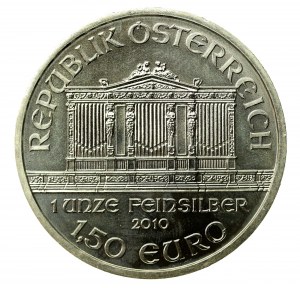 Austria, 1 1/2 euro 2010 - Vienna Philharmonic, 1 oz Ag 999 (839)