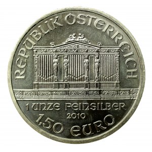 Austria, 1 1/2 euro 2010 - Filharmonia Wiedeńska, 1 uncja Ag 999 (839)