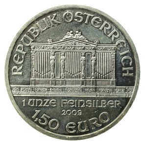 Austria, 1 1/2 euro 2009 - Filharmonia Wiedeńska, 1 uncja Ag 999 (842)