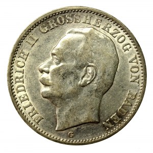 Niemcy, Badenia, Friedrich II, 3 marki 1911 (853)