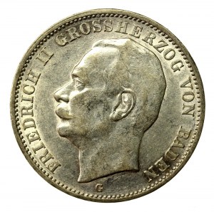 Germany, Baden, Friedrich II, 3 marks 1911 (853)