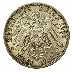 Niemcy, Prusy, Wilhelm II, 3 marki 1910 (854)