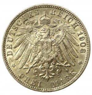 Germany, Prussia, Wilhelm II, 3 marks 1908 (855)