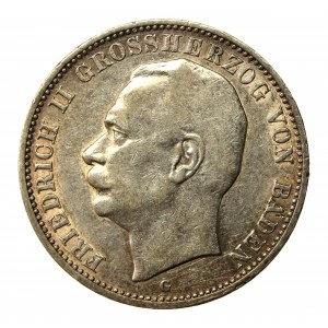 Niemcy, Badenia, Friedrich II, 3 marki 1912 (856)