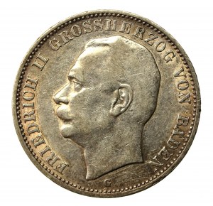 Germany, Baden, Friedrich II, 3 marks 1912 (856)