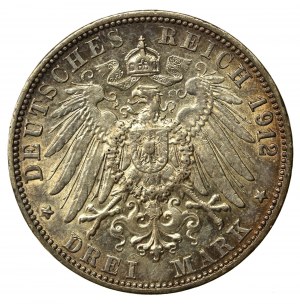 Germany, Baden, Friedrich II, 3 marks 1912 (856)
