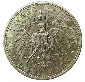 Germany, Bavaria, Otto I, 5 marks 1907 (861)