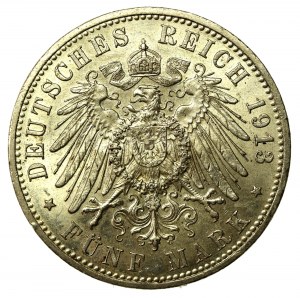 Germany, Prussia, Wilhelm II, 5 marks 1913 (862)
