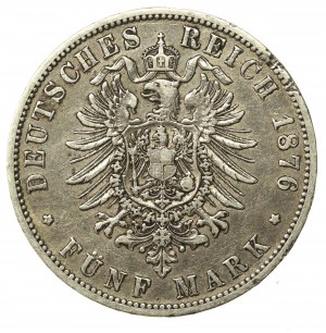 Germany, Prussia, Wilhelm, 5 marks 1876, Hannover (863)