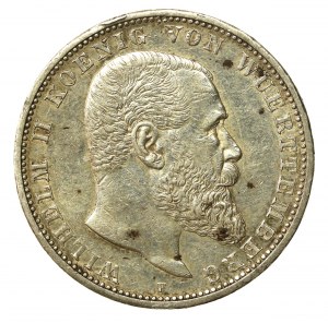 Germany, Württemberg, Wilhelm II, 5 marks 1907 (864)
