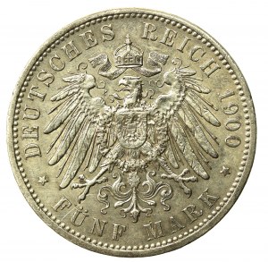 Germany, Prussia, Wilhelm II, 5 marks 1900 (865)