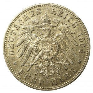 Germany, Prussia, Wilhelm II, 5 marks 1904 (866)