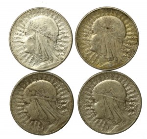 II RP, set of 10 gold 1932-1933, Head of a Woman (879)