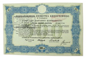 Poznań Credit Lands, 4% conversion mortgage bond, 500 zloty 1925 (886)