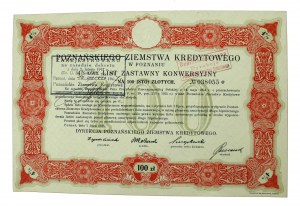 Poznań Credit Lands, 4% conversion mortgage bond, 100 zloty 1925 (887)