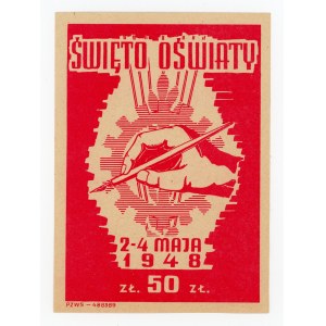 Cegiełka na Święto Oświaty, 50 złotych 1948. Unikalna (302)