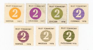 Sugar freight tickets 2 kg, 1977 - 1978. total 7 pcs. (310)