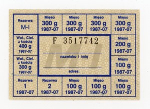 Supply card, July 1987 - M-I (315)