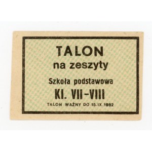 Notebook voucher, grades VII-VIII, 1982 (316)
