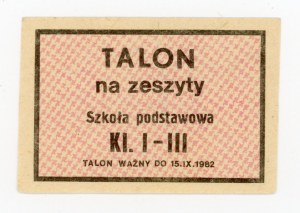 Notebook voucher, grades I-III, 1982 (319)