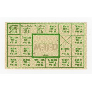 Karta zaopatrzeniowa, lipiec 1985 - M-II-D (321)