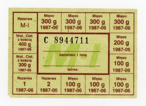 Supply card, June 1987 - M-I (323)