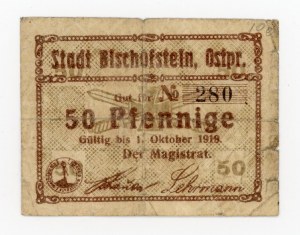 Bisztynek/Bischofstein, 50 fenig 1918 (407)