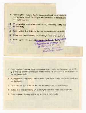 Male supply card, Szczecin province. Set of 2 pcs. (414)
