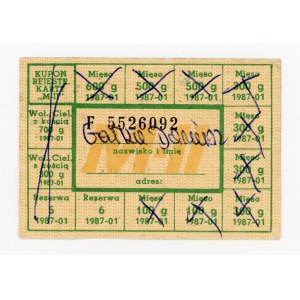 Karta zaopatrzeniowa, styczeń 1987 - M-II (418)