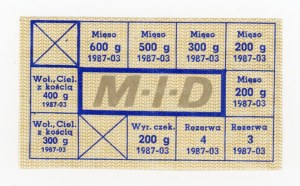 Supply card, March 1987 - M-I-D (419)