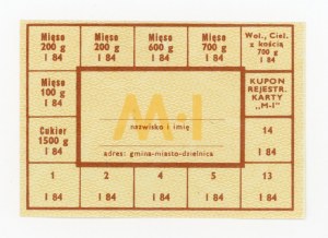 Supply card, January 1984 - M-I (422)