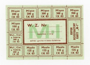 Supply card, September 1983 - M-I (423)