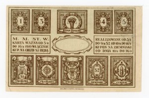 Warsaw, food card for bread 1919 - 87, gray subprint (424)