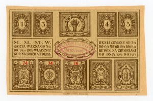 Warsaw, food card for bread 1919 - 87, yellow subprint (425)