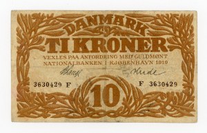 Denmark, 10 Kroner 1919 (498)