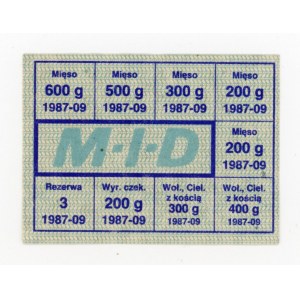 Karta zaopatrzeniowa, wrzesień 1987 - M-I-D (2025)