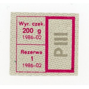 Karta zaopatrzeniowa, luty 1986 - P III (2029)