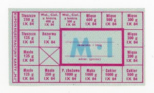 Supply card, September 1984 - M-I (2031)